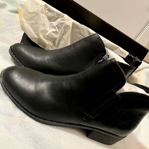 Black Leather Ankle Boots